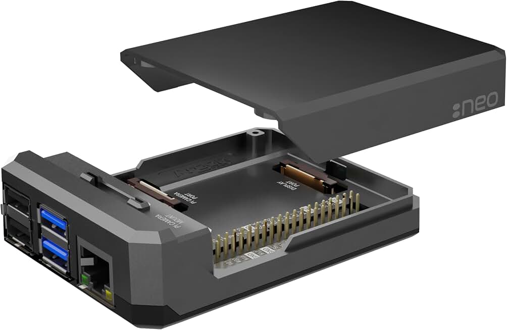 Argon NEO Aluminum Case for Raspberry Pi 4 - Passive Heatsink, GPIO/HAT