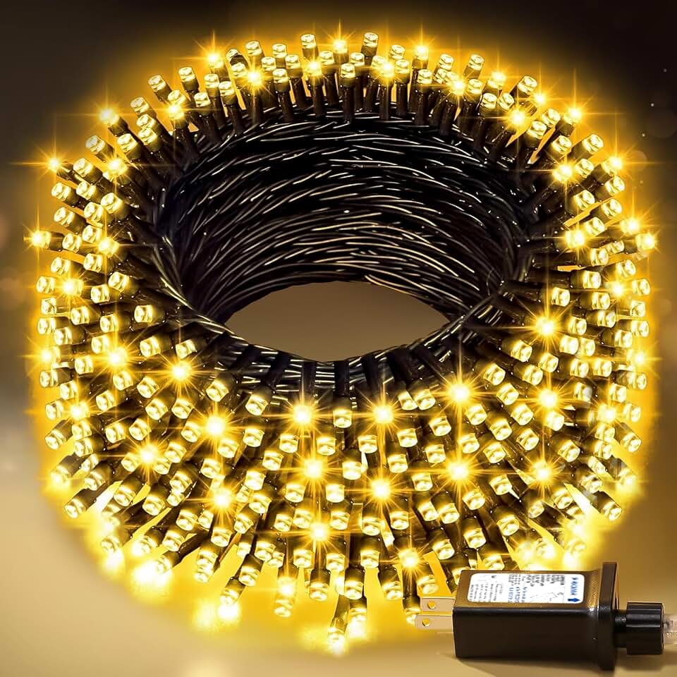 Nisocy 100FT LED String Lights Outdoor Waterproof – Warm White Fairy Lights with Plug, Connectable Christmas Tree Lights for Patio, Garden, Bedroom, Wedding, Party, Decor