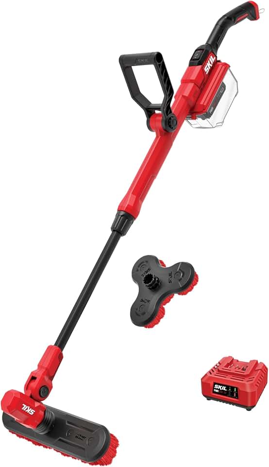 SKIL PWR CORE 20 20V Power Scrubber Kit with Cordless Power Brush for Cleaning, Includes 2.0 Ah Battery and Charger - PB5100D-12