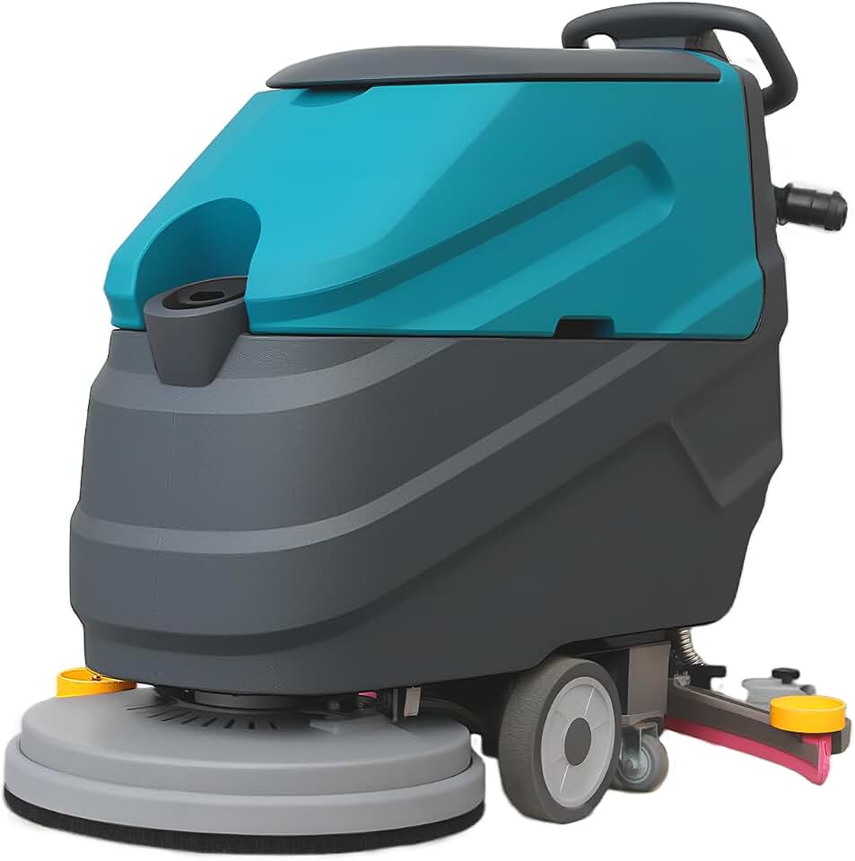 Walk-behind Floor Scrubber Machine, 22" Cleaning Width | 31.5" Suction Width, 18.5-gal Sewage Tank, 15.9-Clear water tank, 32000 Sqft/h, Complete Set of Parts