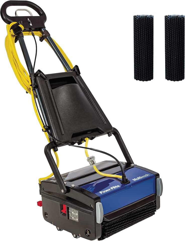 Powr-Flite Multiwash Commercial Floor Scrubber Machine, 14 Inch, PFMW14 | Power Scrubbers for Cleaning a Variety of Hard and Soft Surface Floors, PFMW14