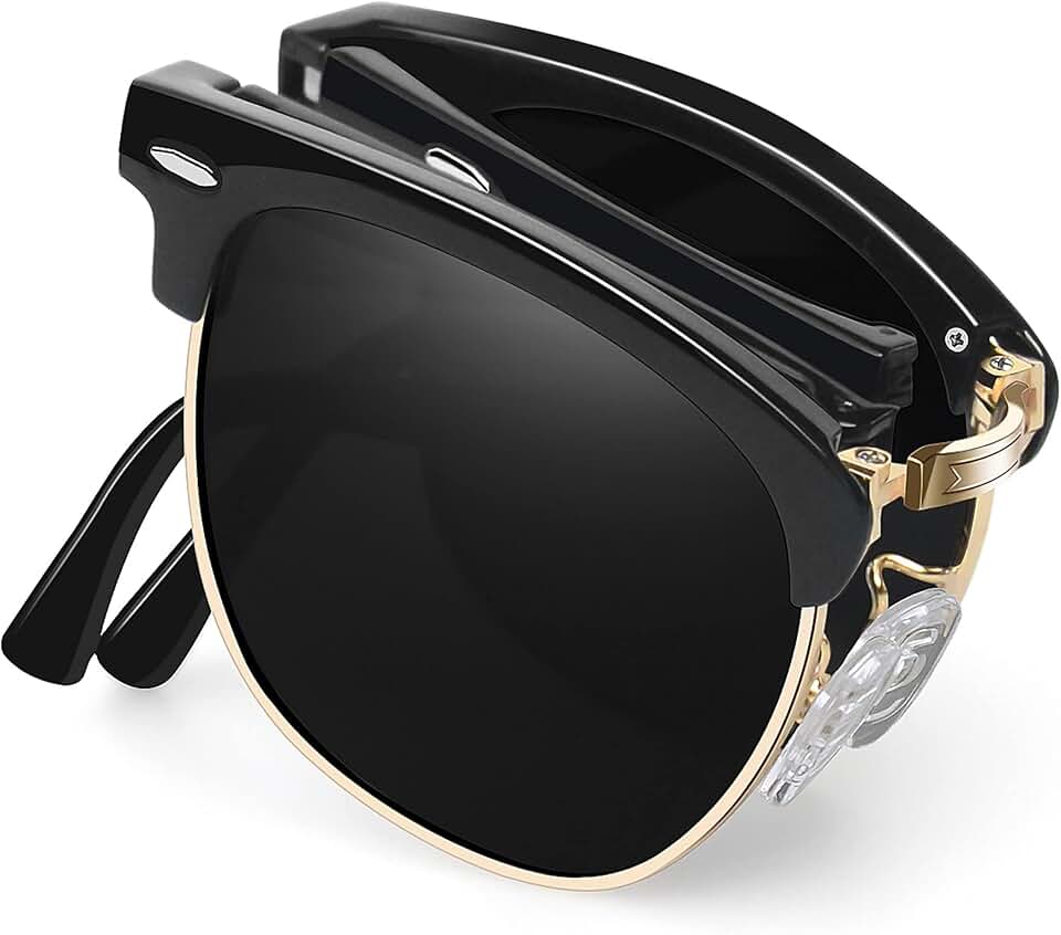 Joopin Half Frame Sunglasses UV Protection Vintage Browline Sun Glasses