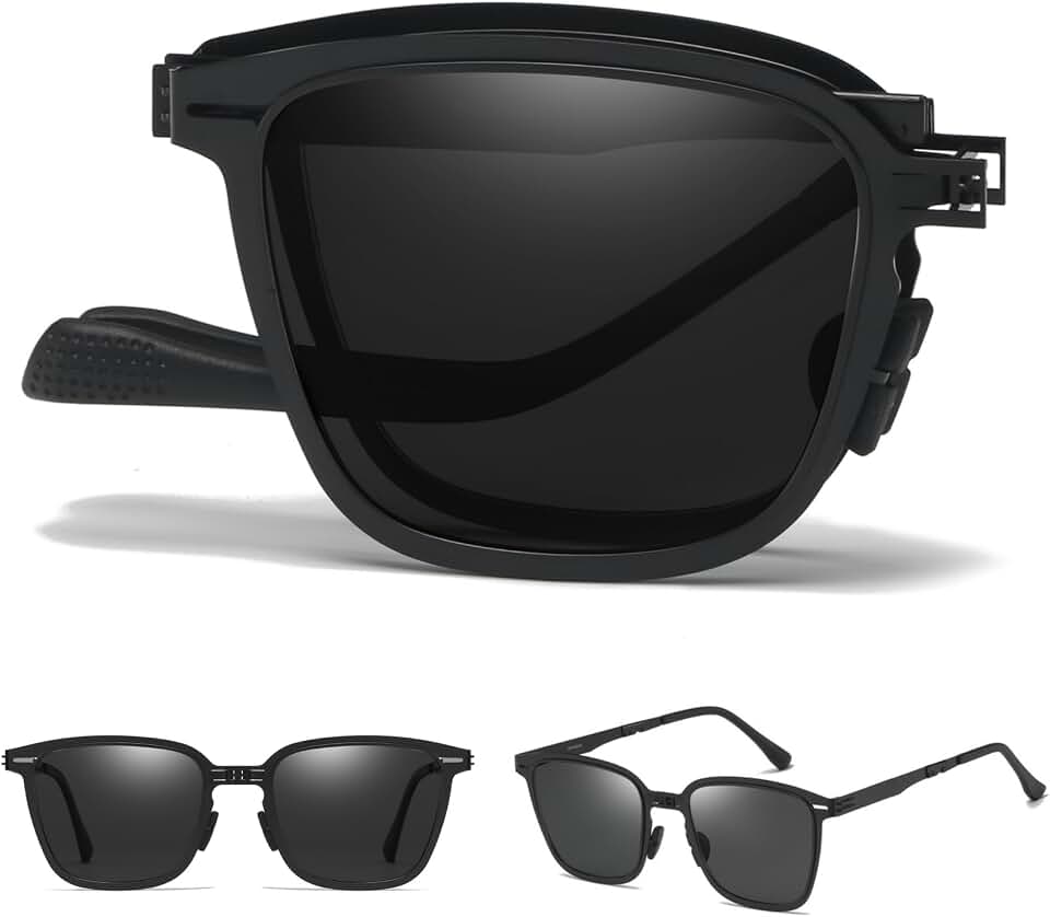GMKATEYE Folding Sunglasses for Women Men, Compact Pocket Shades for Travel