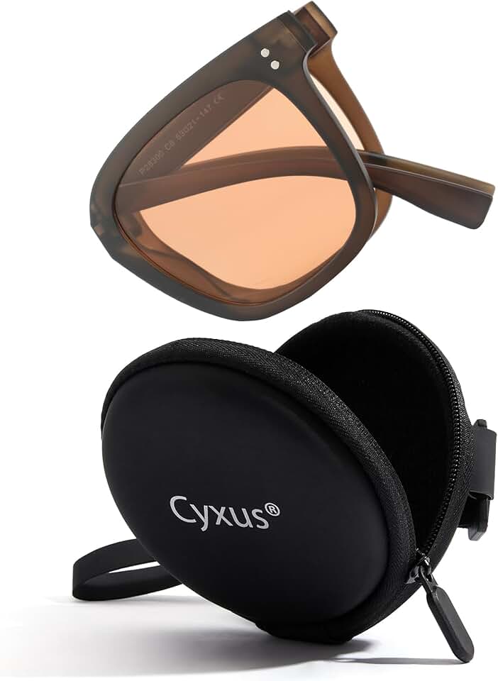 Cyxus Foldable Polarized Square Sunglasses, TR90 Frame ClimatePartner certified