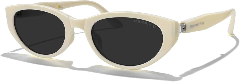 MERRY'S Folding Sunglasses Retro Vintage Narrow Cat Eye Sunglasses for Women Men with Case S6189