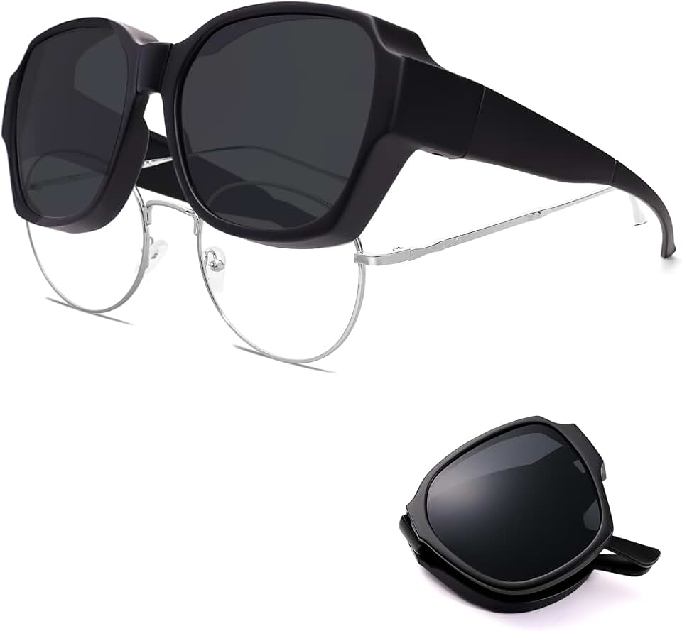 VANLINKER Polarized Fit Over Sunglasses for Men Women Foldable Lightweight Trendy Oversized Square Sun glasses VL9894