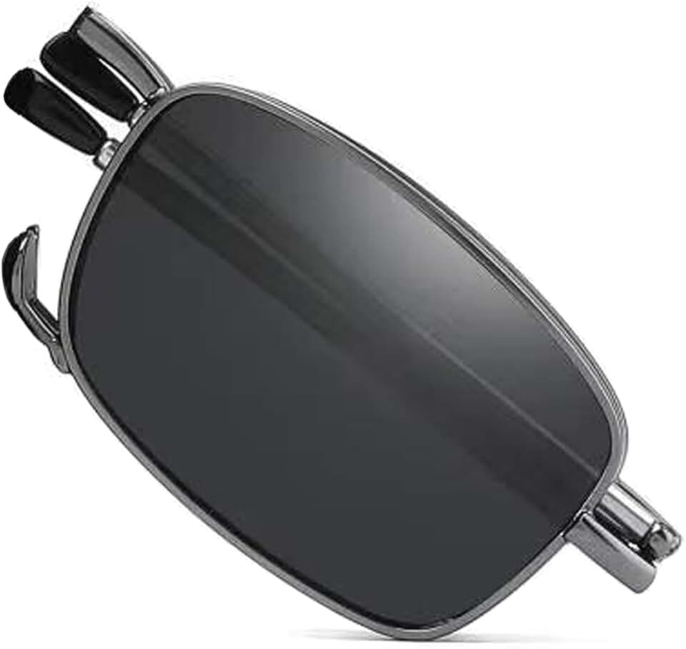 Folding Sunglasses, Foldable polarized Spring Hinge Sunglasses for Unisex Eyeglasses Frame with Portable Case