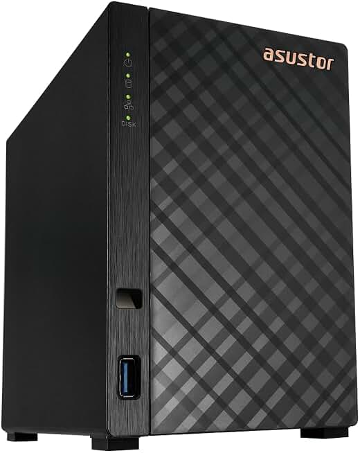 Asustor Drivestor 2 Gen 2 AS1202T 2-Bay NAS Storage, Quad-Core 1.7GHz CPU, 2.5GbE High-Speed Network, 1GB DDR4, 4K Media Server, Best Entry-Level Personal Cloud, Network Attached Storage (Diskless)