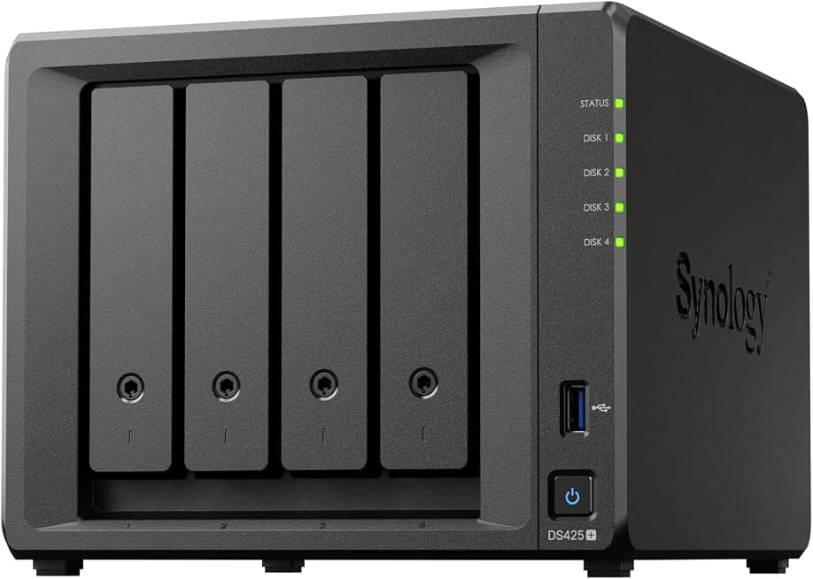 Synology DS425+ Private Cloud Media Server - Stream, Back Up &amp; Share Files (4-Bay Diskless NAS)