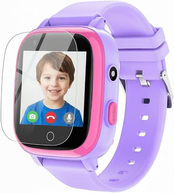 cjc 4G Smart Watch for Kids with GPS Tracker, Globally Applicable, Texting and Calling, Kids Watch for Ages 4-12 - Includes Video Call, Chat, SOS Alerts, App - Fun &amp; Educational Birthday Gift Idea