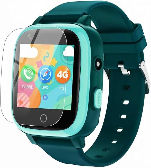 cjc 4G Smart Watch for Kids with GPS Tracker, Globally Applicable, Texting and Calling, Kids Watch for Ages 4-12 - Includes Video Call, Chat, SOS Alerts, App - Fun &amp; Educational Birthday Gift Idea