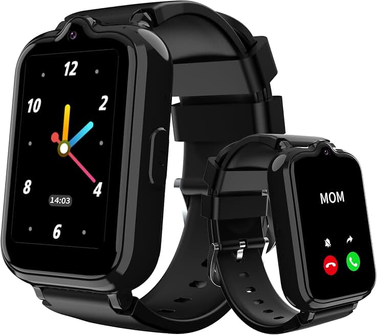4G Kids Smart Watch GPS Tracker, Smart Watch for Boys Girls Ages 5-12 | Video Call Voice Chat Parental Controls Pedometer SOS Alarm Calculator Camera Waterproof HD Touch Screen Watch Gifts for Kids