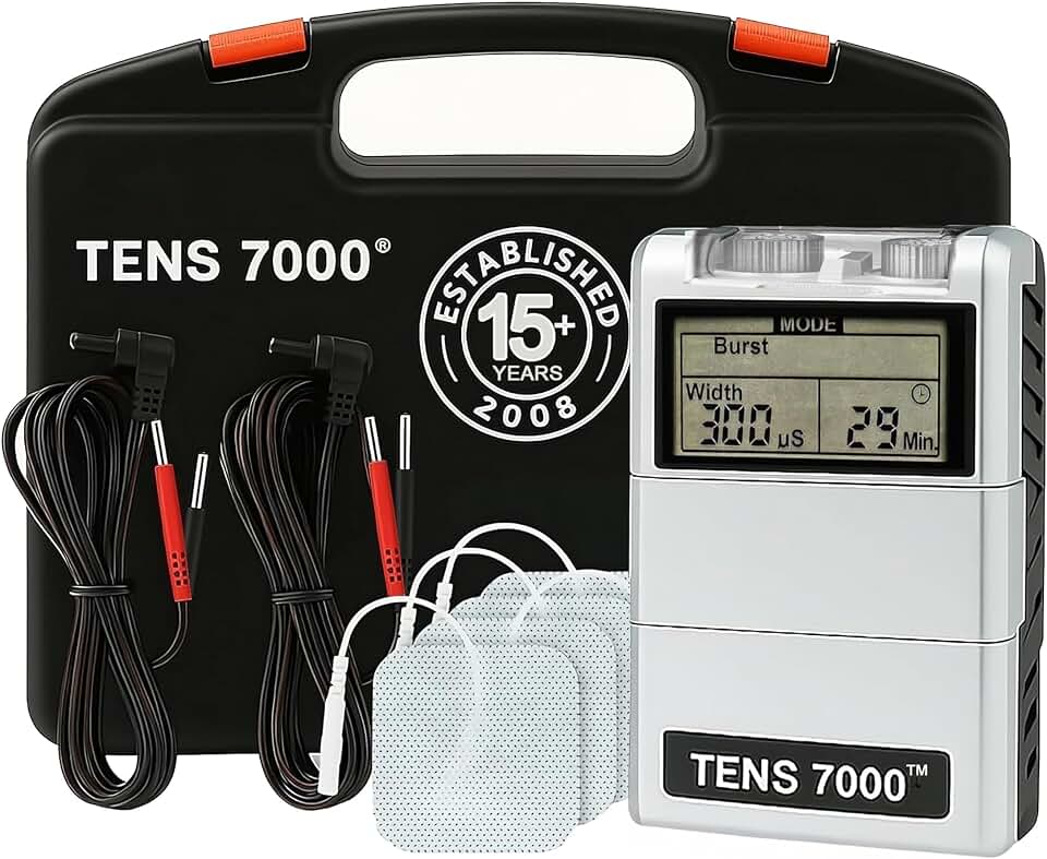 TENS 7000 Digital TENS Unit with Accessories - Muscle Stimulator Machine for Back Pain Relief, Sciatica, Neck, Nerve, Shoulder, Hip, Elbow, Muscle Pain Relief