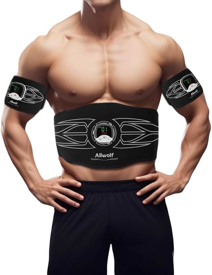 Ab Stimulator Muscle Toner，Abs Muscle Stimulator Abdominal Toning Fitness Belt for Men and Women Black