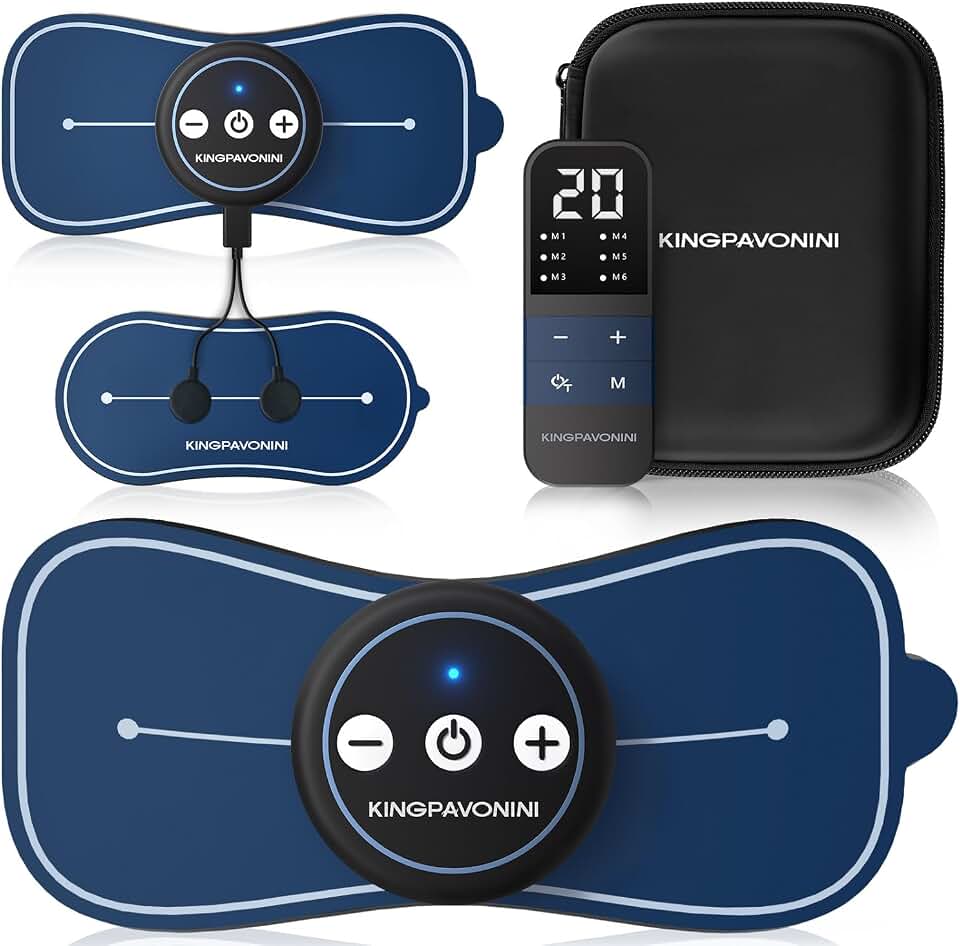 KingPavonini Wireless TENS Unit Muscle Stimulator, Back Pain, Model SM9116 | Wireless TENS with Remote, Storage Box, 4 Ultra-Large Pads for Back Shoulder Waist Pain, 20 Intensities, Gift for Men, Women