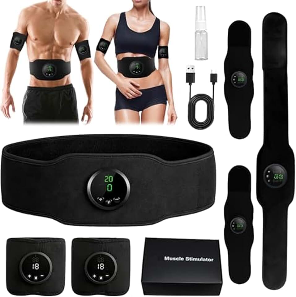Next Generation Ultra Muscle Stimulator, Rechargeable AB Toning Belt with 12 Modes &amp; 19 Levels, for Core, Arms