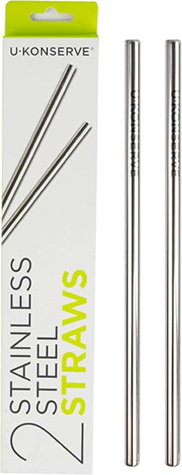 U-Konserve 8.5 in Reusable Stainless Steel Straws Set of 2