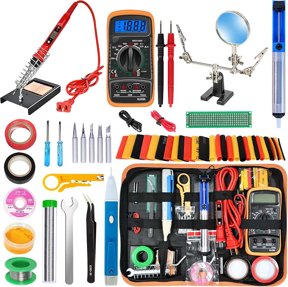Soldering Iron Kit,80W LCD Digital Soldering Gun with Adjustable Temperature Controlled and Fast Heating Ceramic Thermostatic Design