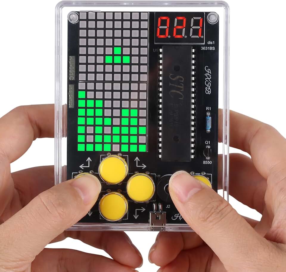 PEMENOL 7-in-1 Game Soldering Project Kit, Interactive STEM Project | Game Console Solder Practice Kit for Electronics Learning, 3 Difficulty Levels, for School Group Learning and Workshops