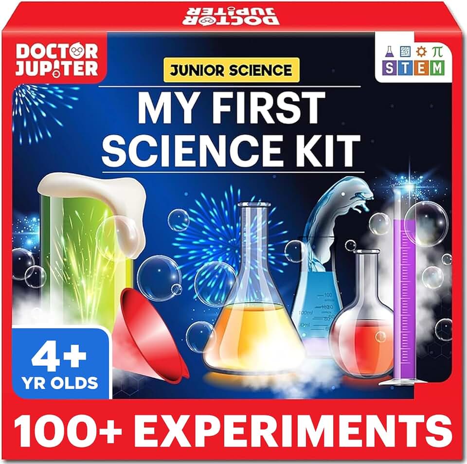 Doctor Jupiter My First Science Experiments Kit for Kids Ages 4+ | Birthday Gift Ideas for Boys &amp; Girls 4, 5, 6, 7, 8 Year Olds, Science Kits for Kids Ages 5-7, STEM Educational Toys