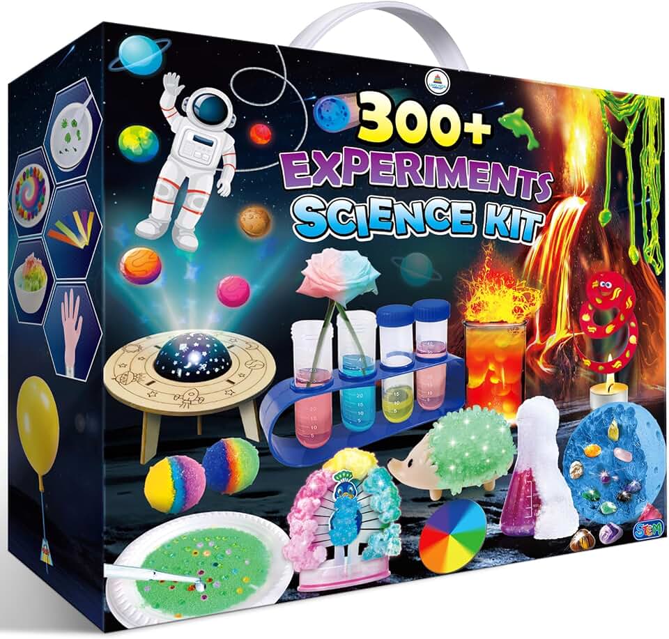 UNGLINGA 300+ Experiments Science Kit for Kids Chemistry Set S.T.E.M Toys | with Lab Manual, Volcano, Crystal Growing, Dig, Christams Birthday Gifts for Boys &amp; Girls