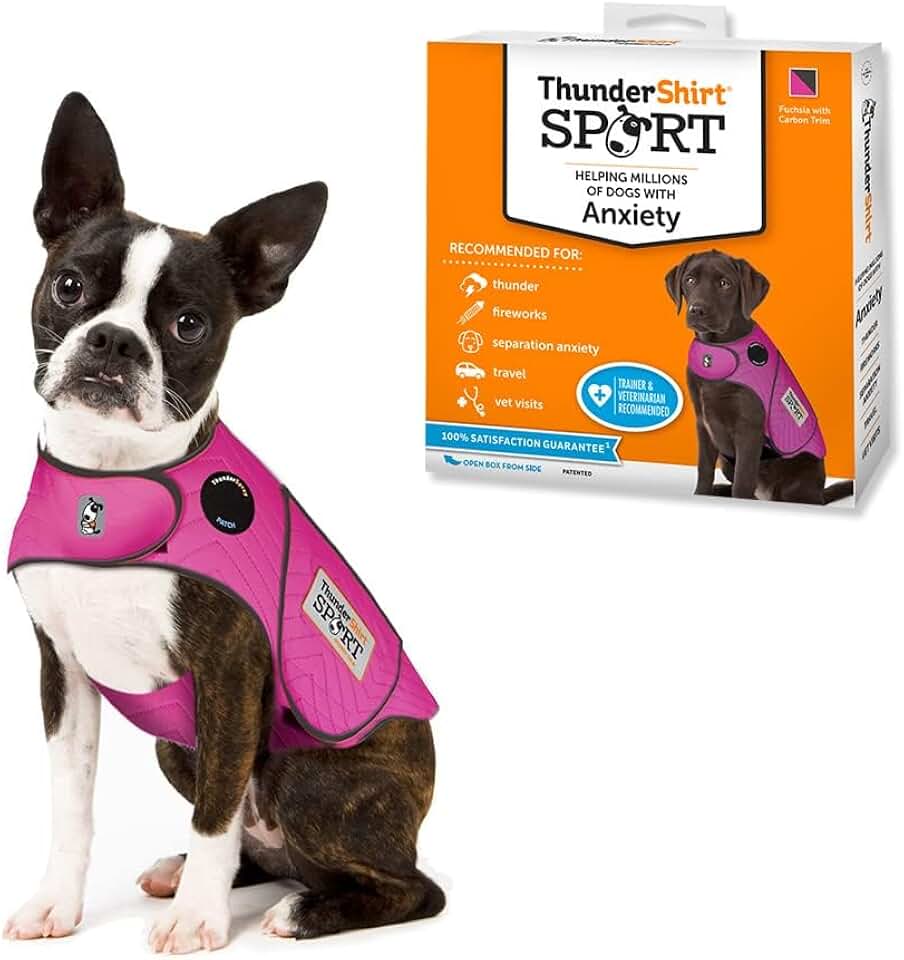 ThunderShirt for Dogs Calming Anxiety Vest, X Small, Fuchsia Sport | Skin-Friendly Dog Anxiety Shirt, Helps Reduce Stress from Thunder, Fireworks &amp; Travel