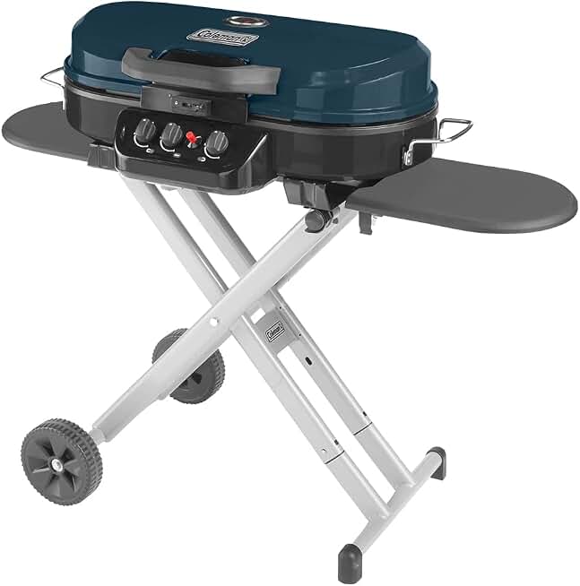 Coleman RoadTrip 285 Portable Stand-Up Propane Grill with 3 Adjustable Burners &amp; Instastart Ignition, 20,000 BTUs of Power for Outdoor Cooking, Camping, Tailgating, Grilling, BBQs, &amp; More