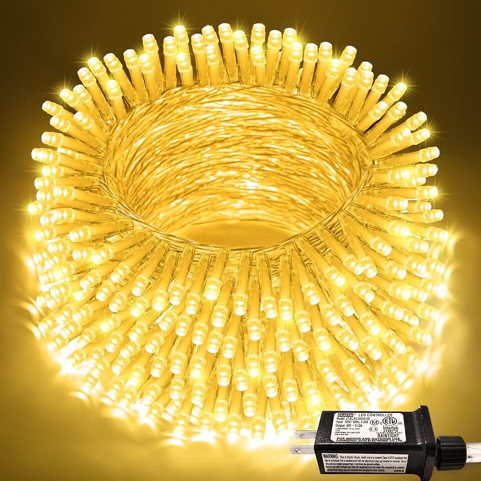 JMEXSUSS Outdoor String Lights Indoor for Bedroom, 200 LED Christmas Lights | 66Ft Warm White Twinkle Fairy Lights for Classroom Dorm Wall Yard Patio Wedding Tree Fall Decor, Connectable, Plug in, 8 Mode Global Recycled Standard