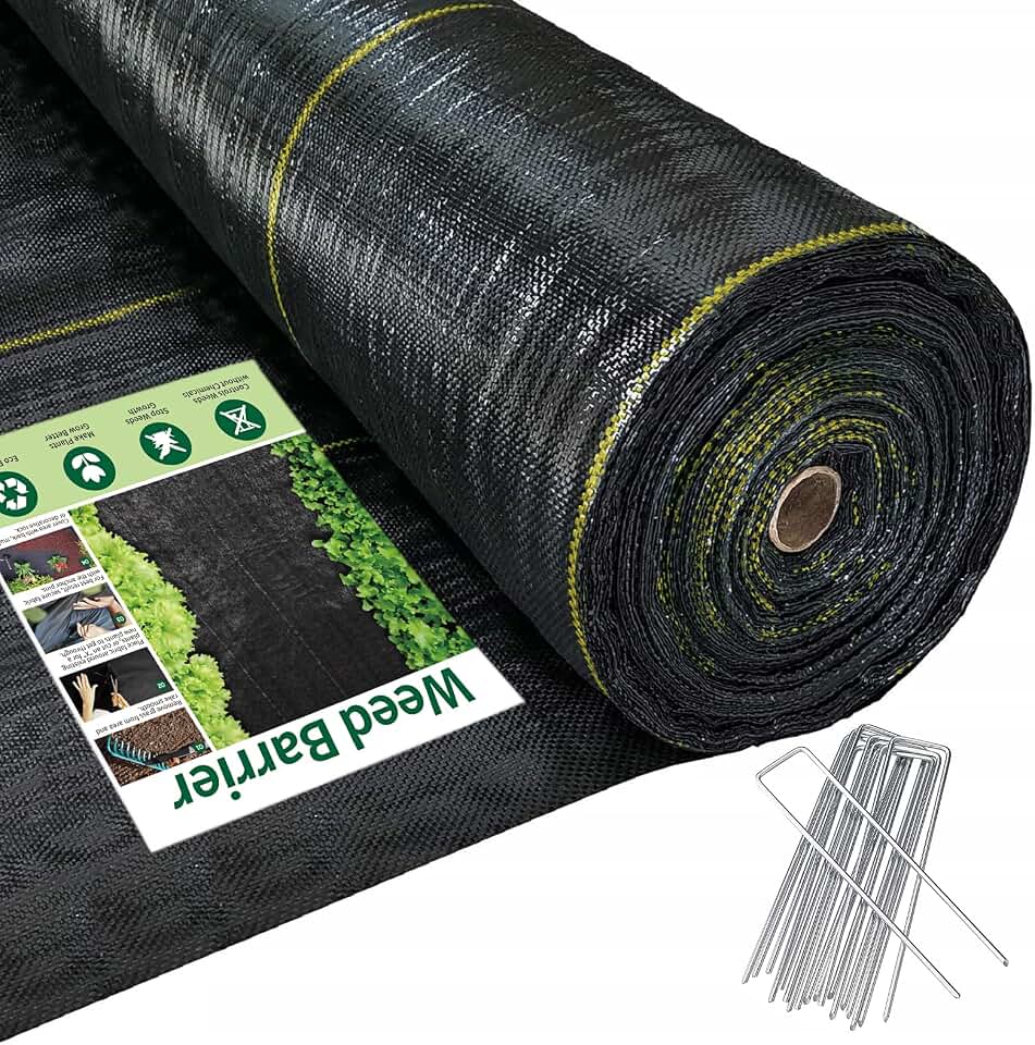 4ft x300ft Black Weed Barrier 3.5oz Landscape Premium Fabric-Heavy Duty Woven Ground Cloth with Superior Permeability Weed Control Convenient Design