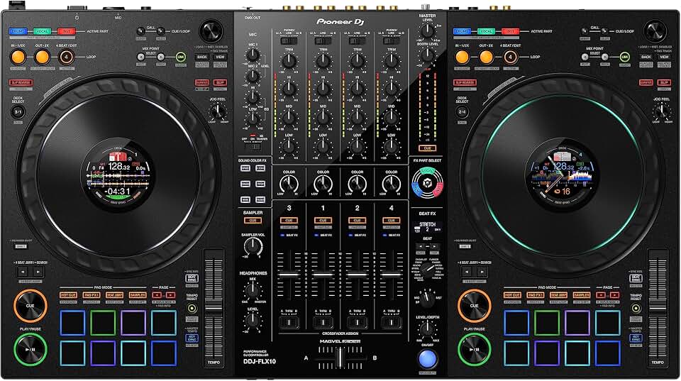 Pioneer DJ DDJ-FLX10 4-Channel DJ Controller, Track Separation, Black