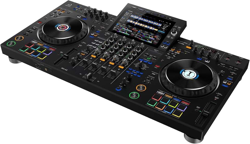 Pioneer DJ XDJ-AZ Professional 4-Deck All-in-One DJ System, 10.1-Inch Touchscreen, Built-in Wi-Fi, SonicLink Wireless Tech, Performance Pads &amp; Beat FX – XDJAZ