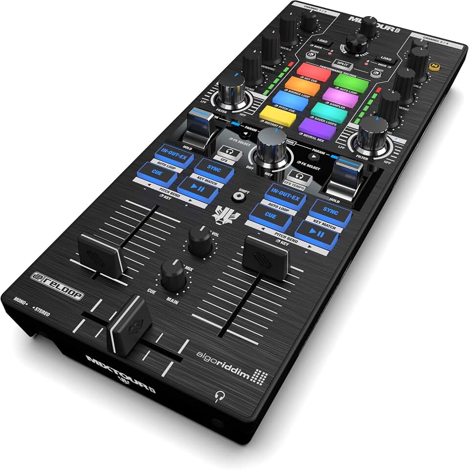 Reloop Mixtour Pro High-quality, ultra-portable, all-in-one four-deck DJ